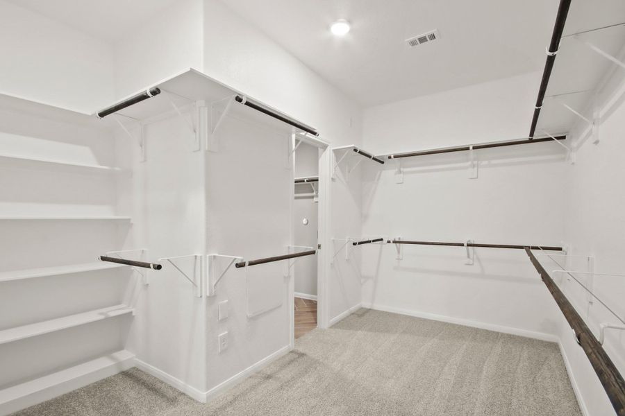 Large walk-in closet in the owner's suite