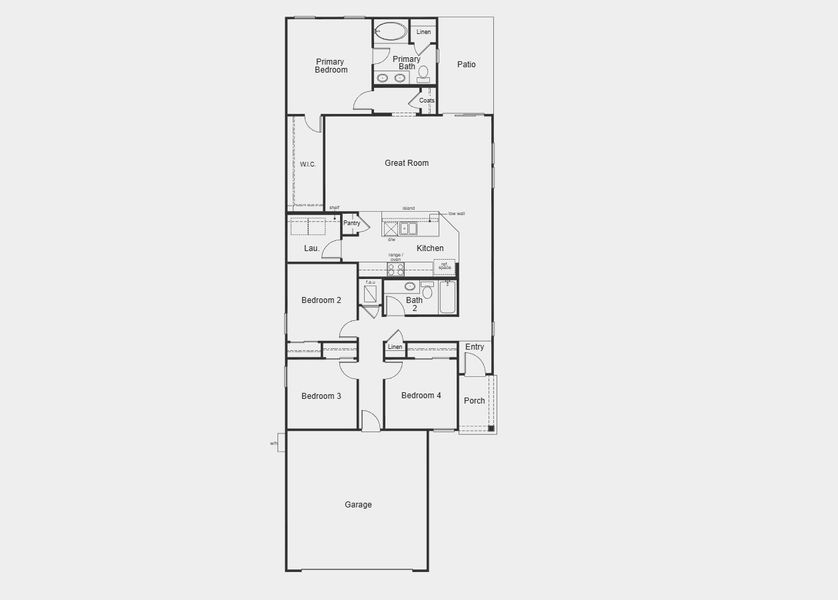 2D floor plan layout for the 1638 by KB Home in Maplewood, St. Augustine, FL (Image 3).