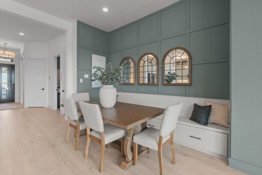 Representative furnished interior of a home built from the Delos by Chesmar Homes in Prominence Urban, San Antonio (Image 9).