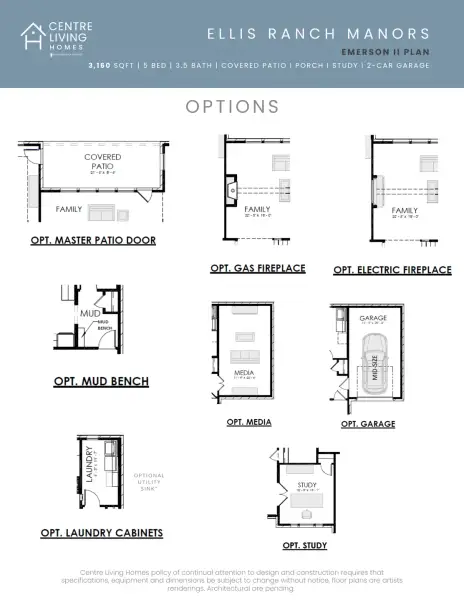 2D floor plan layout for the Emerson II by Centre Living Homes in Ellis Ranch Manors, Waxahachie, TX (Image 4). 2D floor plan layout for the Emerson II by Centre Living Homes in Ellis Ranch Manors, Waxahachie, TX (Image 4).