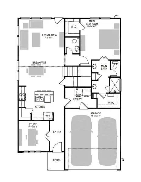 Examine this functional layout, offering a dedicated study and spacious main bedroom, alongside a convenient two-car garage. Examine this functional layout, offering a dedicated study and spacious main bedroom, alongside a convenient two-car garage.