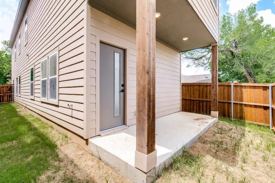 Exterior details and patio area of a home in , Dallas (Image 3). Exterior details and patio area of a home in , Dallas (Image 3).