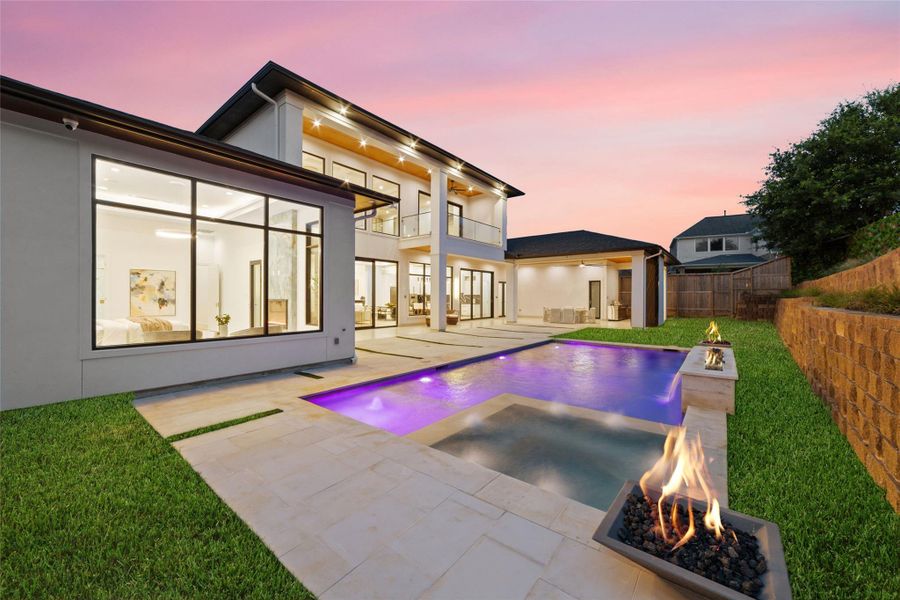 The resort-inspired pool...