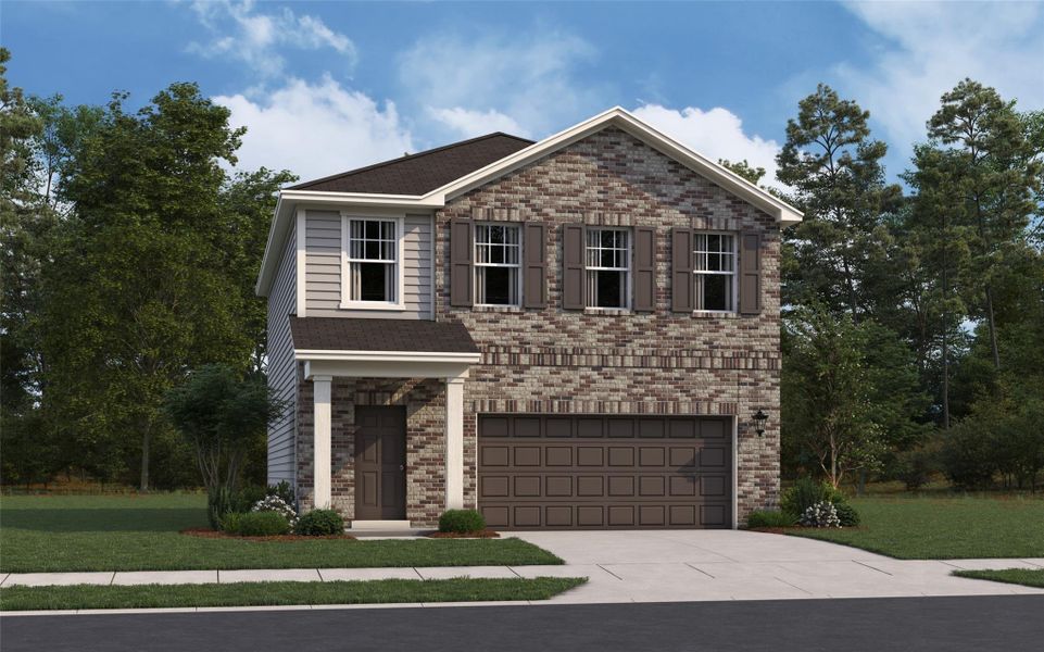 Front exterior of a new home in Wayside Village, Houston, TX, highlighting curb appeal (Image 1). Front exterior of a new home in Wayside Village, Houston, TX, highlighting curb appeal (Image 1).
