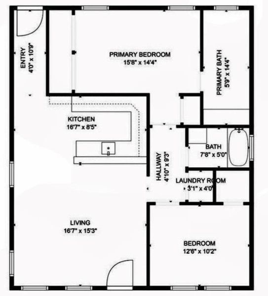 2D floor plan layout of this home in , San Leon, TX (Image 1). 2D floor plan layout of this home in , San Leon, TX (Image 1).