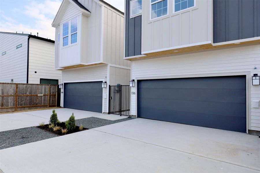 Private, extra-wide driveways lead to a spacious two-car garage. Private, extra-wide driveways lead to a spacious two-car garage.