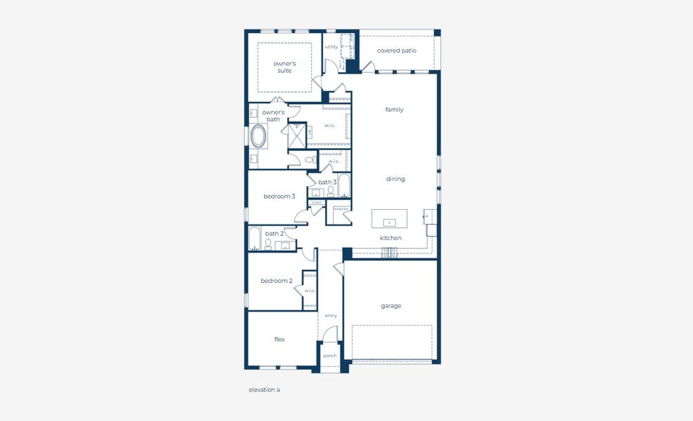 2D floor plan layout for the Brice by Normandy Homes in Estates at Stacy Crossing, McKinney, TX (Image 3). 2D floor plan layout for the Brice by Normandy Homes in Estates at Stacy Crossing, McKinney, TX (Image 3).