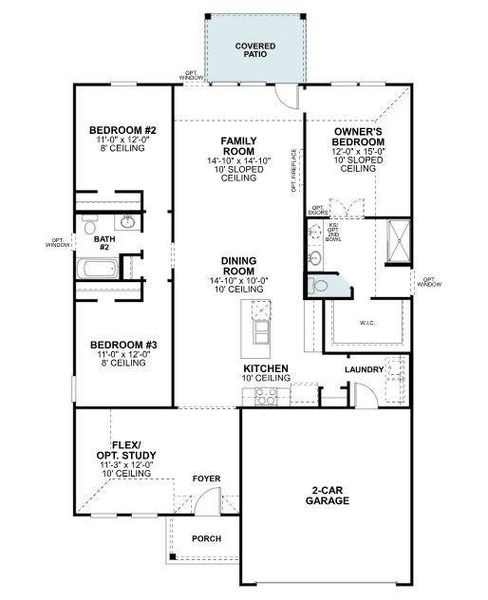 2D floor plan layout of this home in Kings Way, Denton, TX (Image 3).