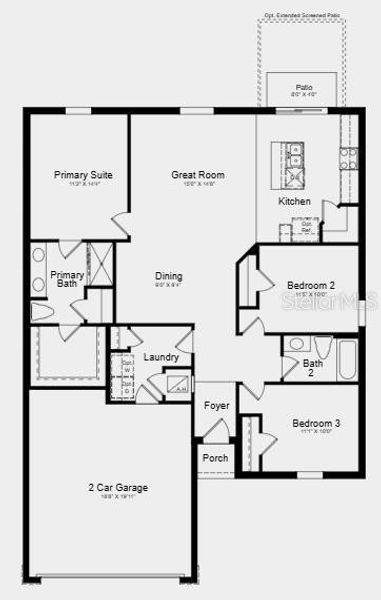 2D floor plan layout of this home in Waterstone, Groveland, FL (Image 3).