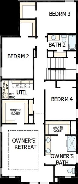 2D floor plan layout of this home in Revel Crossing at Wolf Ranch – The Outlook Collection, Colorado Springs, CO (Image 5).