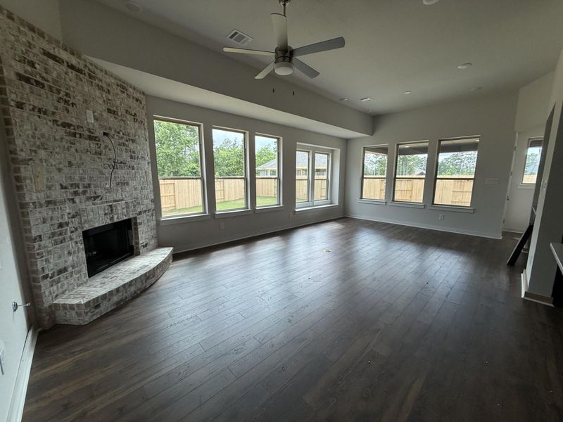 Living and Dining Room. Tons of natural light. Still under construction, please pardon the mess.