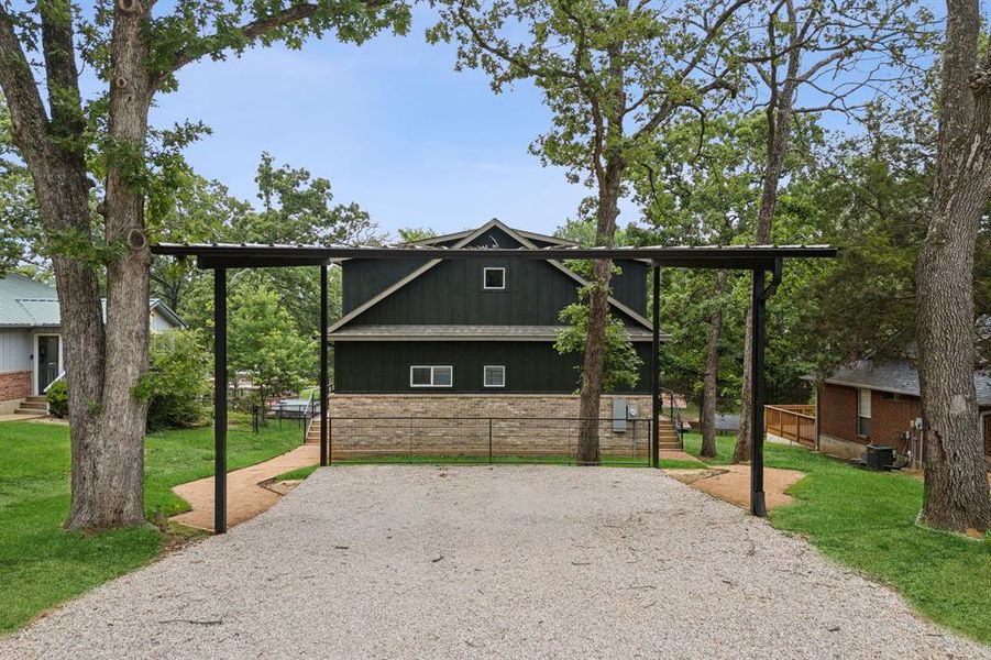 View of front of home with a front lawn