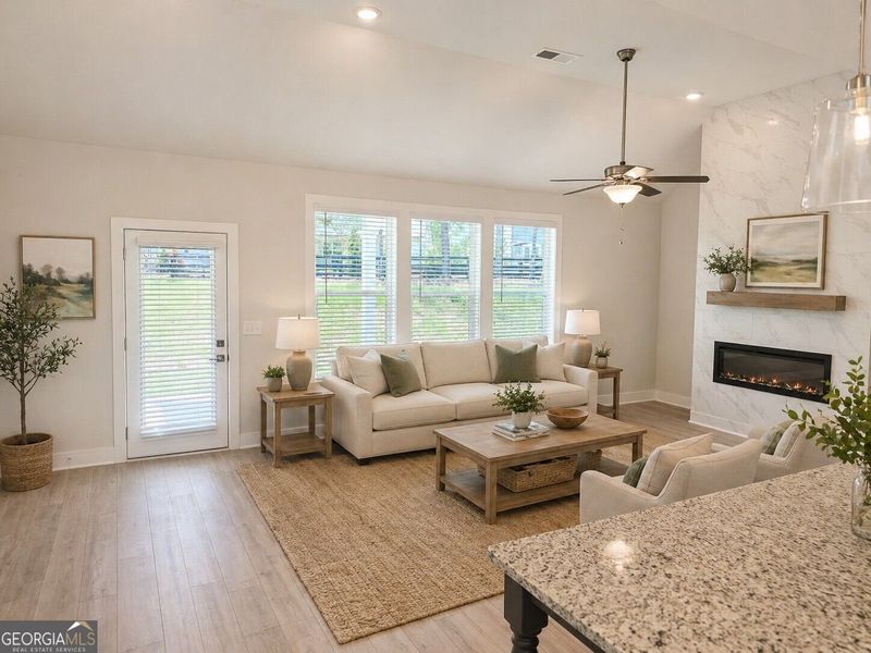 Furnished interior view inside a new home in The Fairways at Mirror Lake, Villa Rica (Image 17). Furnished interior view inside a new home in The Fairways at Mirror Lake, Villa Rica (Image 17).