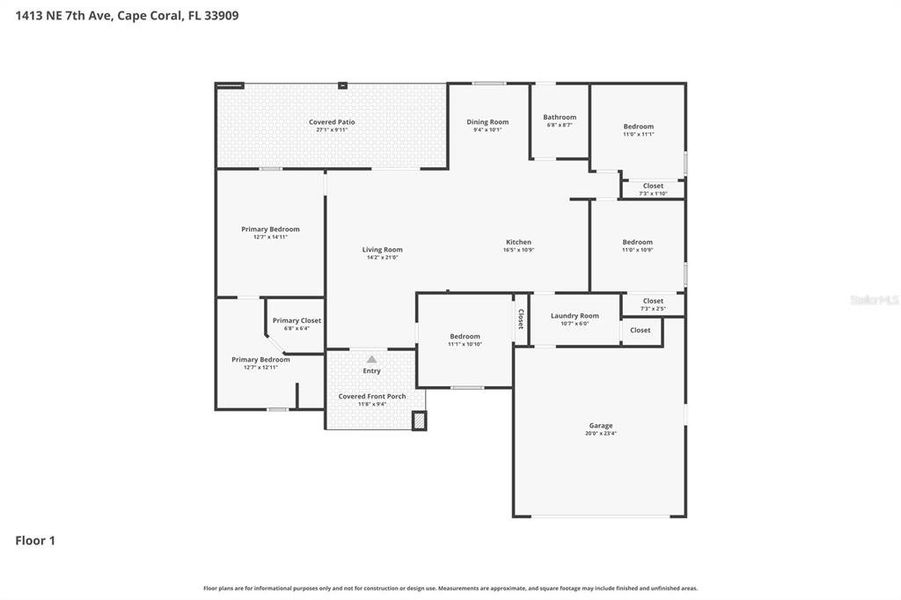 2D floor plan layout of this home in , Cape Coral, FL (Image 5). 2D floor plan layout of this home in , Cape Coral, FL (Image 5).