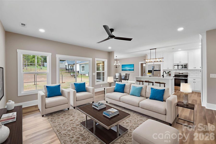 Furnished interior view inside a new home in , Kings Mountain (Image 6). Furnished interior view inside a new home in , Kings Mountain (Image 6).