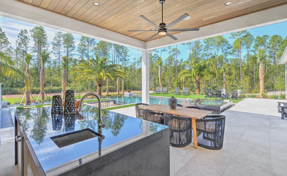 Exterior details and patio area of a home in Courtney Grove, St. Augustine (Image 33). Exterior details and patio area of a home in Courtney Grove, St. Augustine (Image 33).