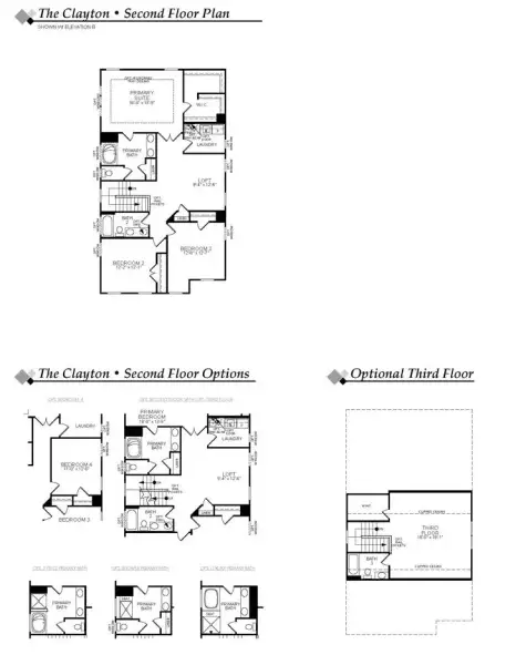 2D floor plan layout for the Clayton by Eastwood Homes in The Grove at Bratton Park, York, SC (Image 4).