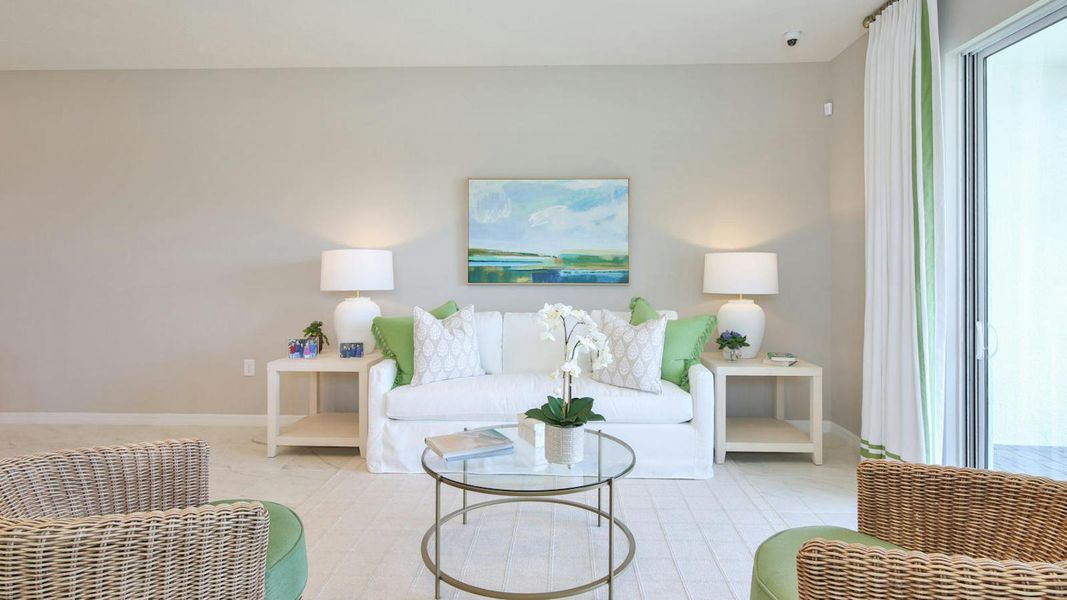 Furnished interior view inside a new home in Palm Grove Real Estate and Homes for Sale in Lakewood Ranch, FL - Neal Communities, Lakewood Ranch (Image 10).