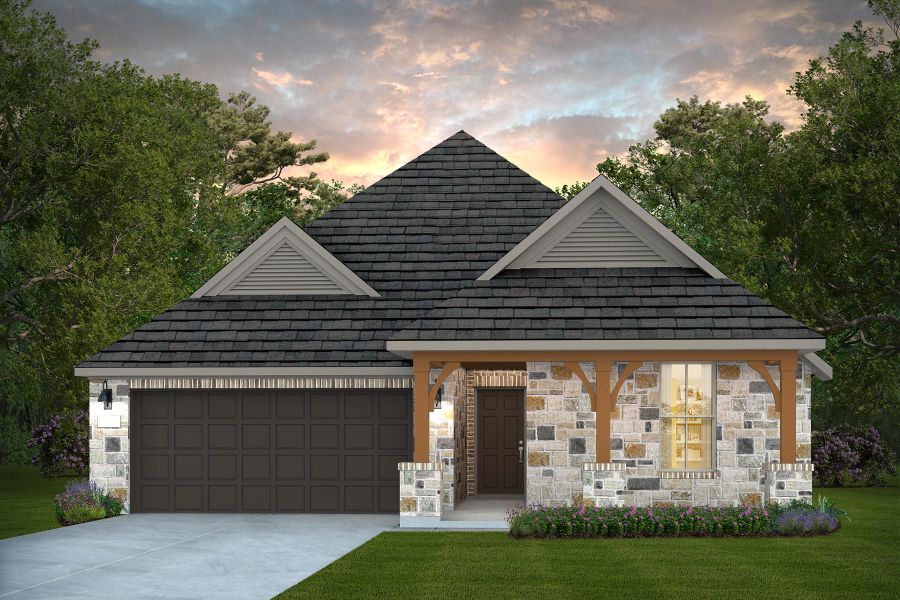 Representative exterior photo of a completed home built from the Bell by Pulte Homes in Nopal Valley, San Antonio, TX (Image 2). Representative exterior photo of a completed home built from the Bell by Pulte Homes in Nopal Valley, San Antonio, TX (Image 2).