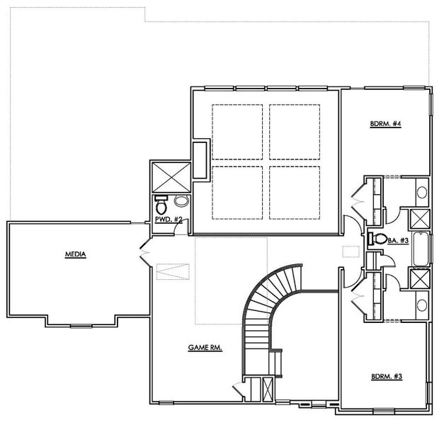 2D floor plan layout of this home in Riverstone, Georgetown, TX (Image 3).