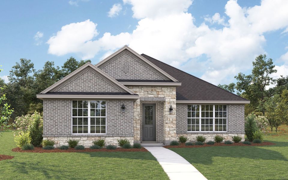 The Buchanan - Traditional with Stone Elevation The Buchanan - Traditional with Stone Elevation