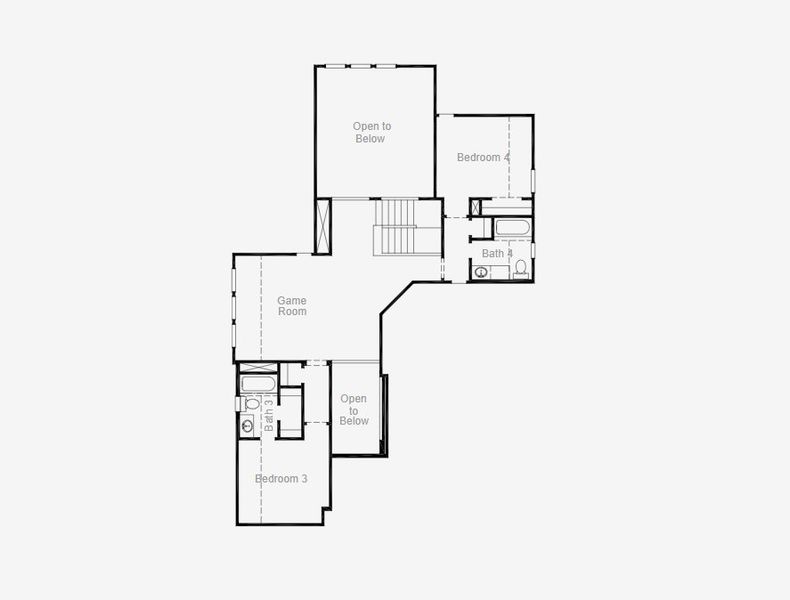 2D floor plan layout of this home in Pecan Square 40', Northlake, TX (Image 3).