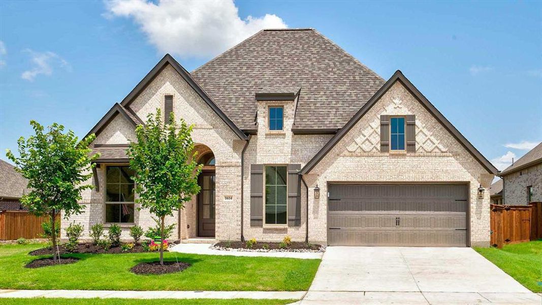 Front exterior of a new home in Devonshire - Reserve 60', Forney, TX, highlighting curb appeal (Image 19). Front exterior of a new home in Devonshire - Reserve 60', Forney, TX, highlighting curb appeal (Image 19).