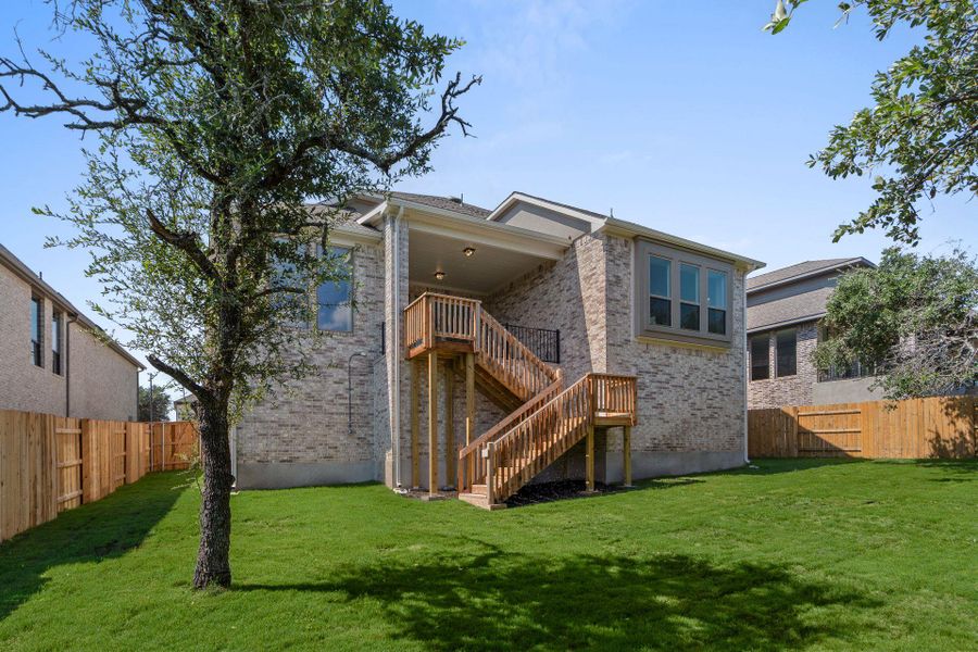 Rear of Home and Private Backyard