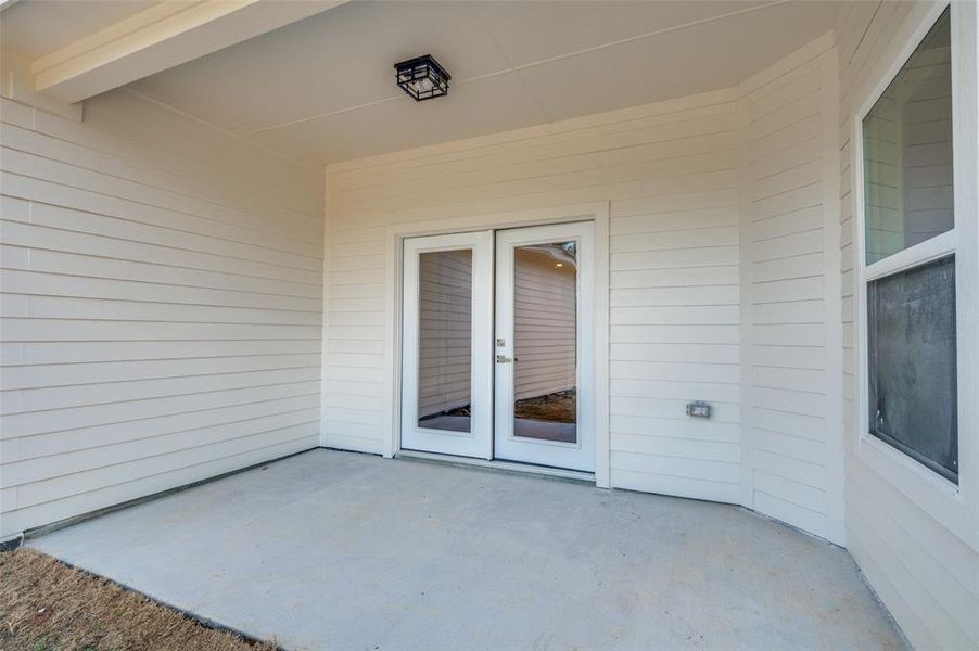 View of patio with french doors