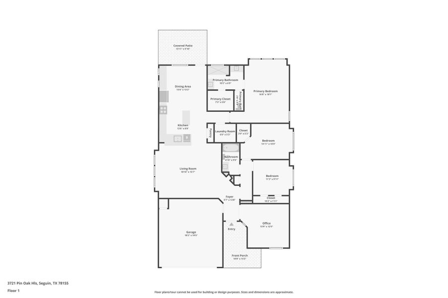 2D floor plan layout of this home in Village at Three Oaks, Seguin, TX (Image 5).