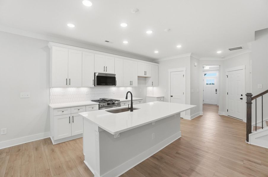 Furnished interior view inside a new home in Blythe Mill Townhomes, Waxhaw (Image 9).