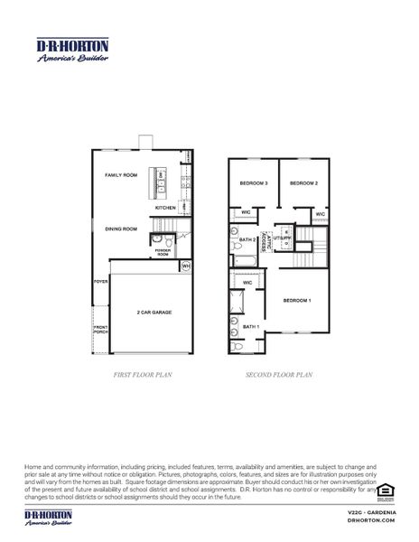 2D floor plan layout for the GARDENIA by D.R. Horton in Highland Court, Houston, TX (Image 3). 2D floor plan layout for the GARDENIA by D.R. Horton in Highland Court, Houston, TX (Image 3).
