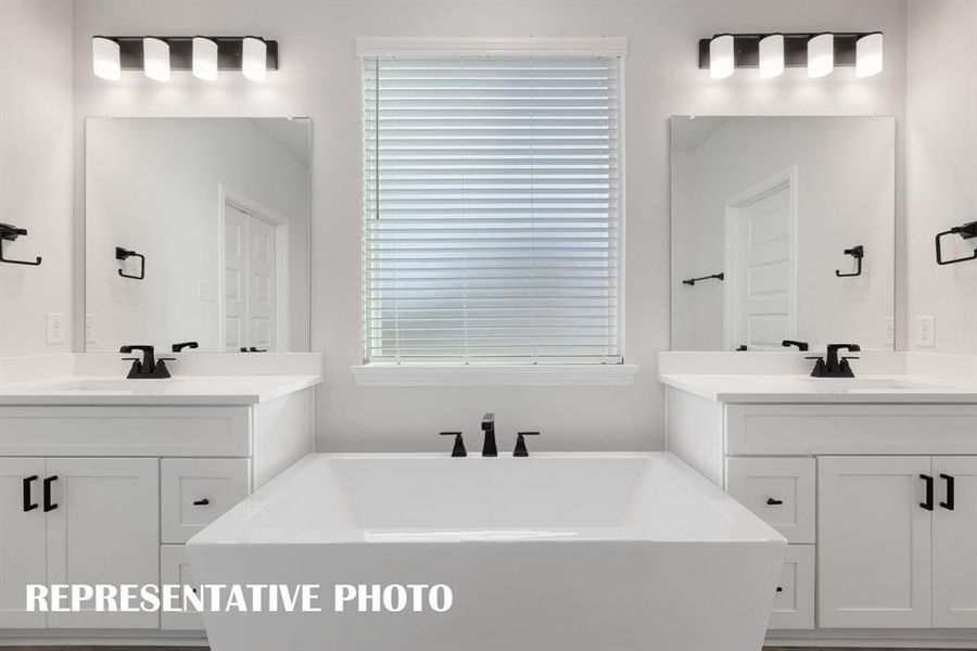 An owner's bath designed for two!  REPRESENTATIVE PHOTO