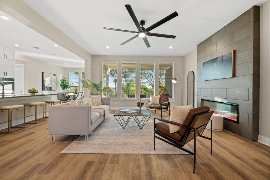 Furnished interior view inside a new home in Bryson, Leander (Image 6). Furnished interior view inside a new home in Bryson, Leander (Image 6).