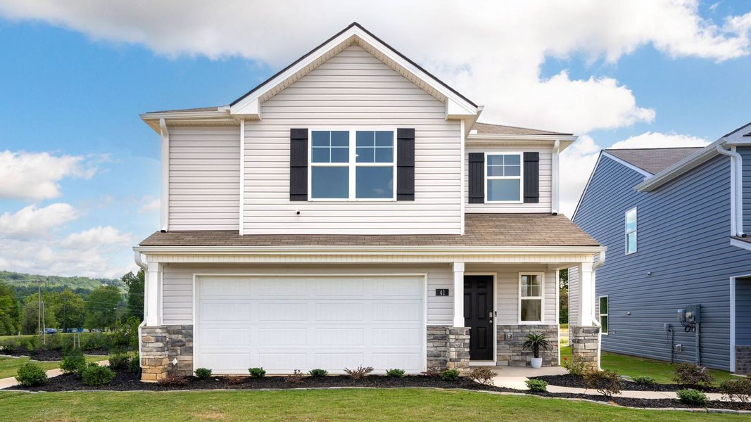 Representative exterior photo of a completed home built from the Darwin by D.R. Horton in Evergreen Landing, Rossville, GA (Image 22).
