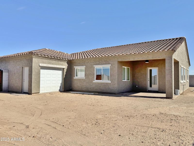 Back of home and garage