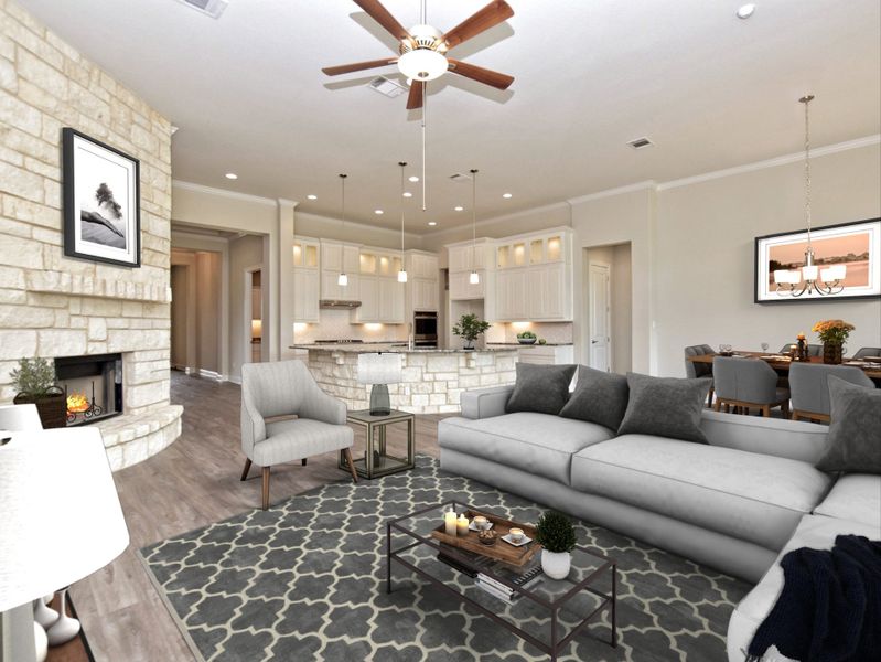 Representative furnished interior of a home built from the Siena III by Giddens Homes in Clearwater Ranch, Liberty Hill (Image 126).
