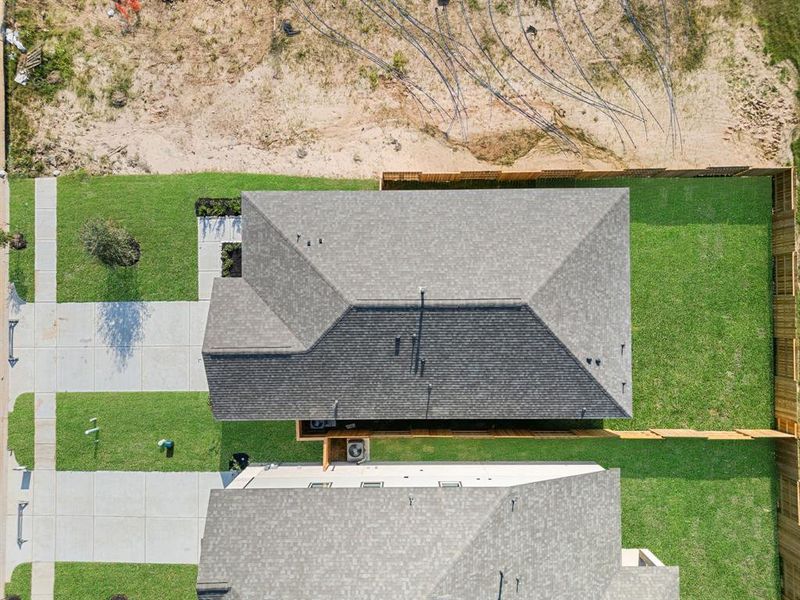 This aerial view of your home shows the amazing view of your lot.