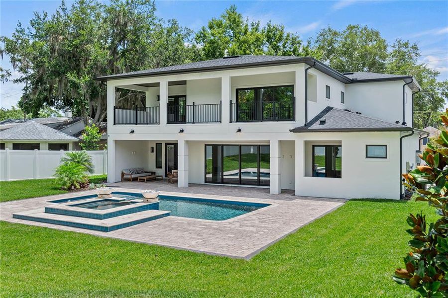 Heated pebbletec saltwater pool with spa, sunshelf with water feature, variable speed high efficiency pump, and 2 gas fireballs Heated pebbletec saltwater pool with spa, sunshelf with water feature, variable speed high efficiency pump, and 2 gas fireballs