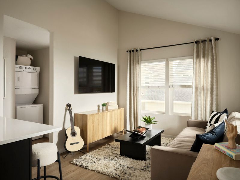 Furnished interior view inside a new home in Barefoot, Firestone (Image 14). Furnished interior view inside a new home in Barefoot, Firestone (Image 14).