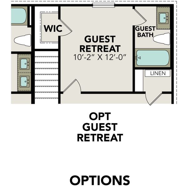 2D floor plan layout for the The Douglas E by Davidson Homes LLC in Bricewood, San Antonio, TX (Image 5).