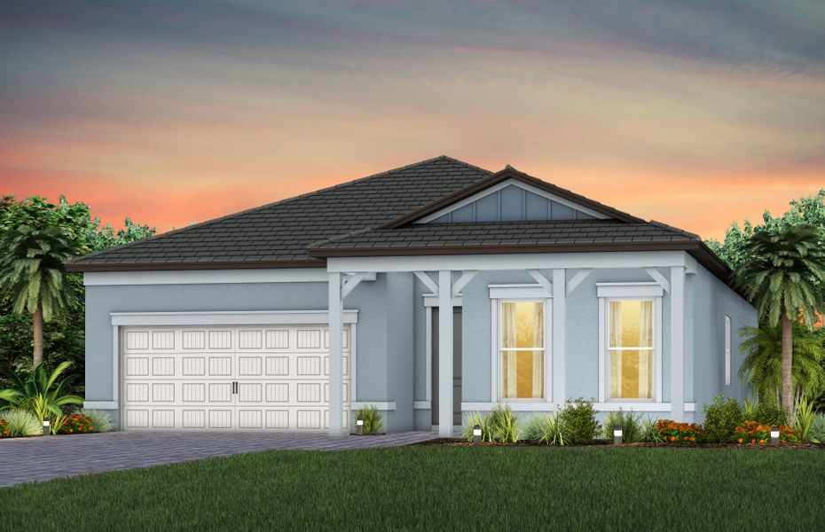 Representative exterior photo of a completed home built from the Palmary by Del Webb in Explore Verona, Dade City, FL (Image 1). Representative exterior photo of a completed home built from the Palmary by Del Webb in Explore Verona, Dade City, FL (Image 1).