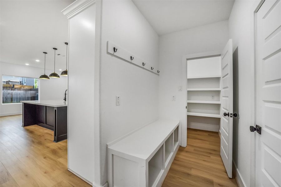 Functional mudroom located on the 1st floor