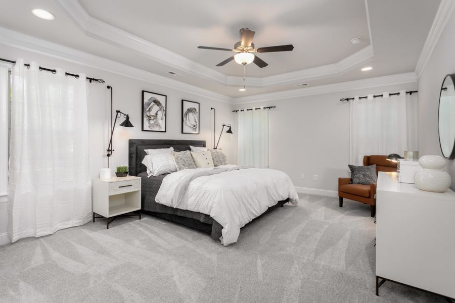 Representative furnished interior of a home built from the Essex by Keystone Homes NC in Weybridge, Burlington (Image 18).