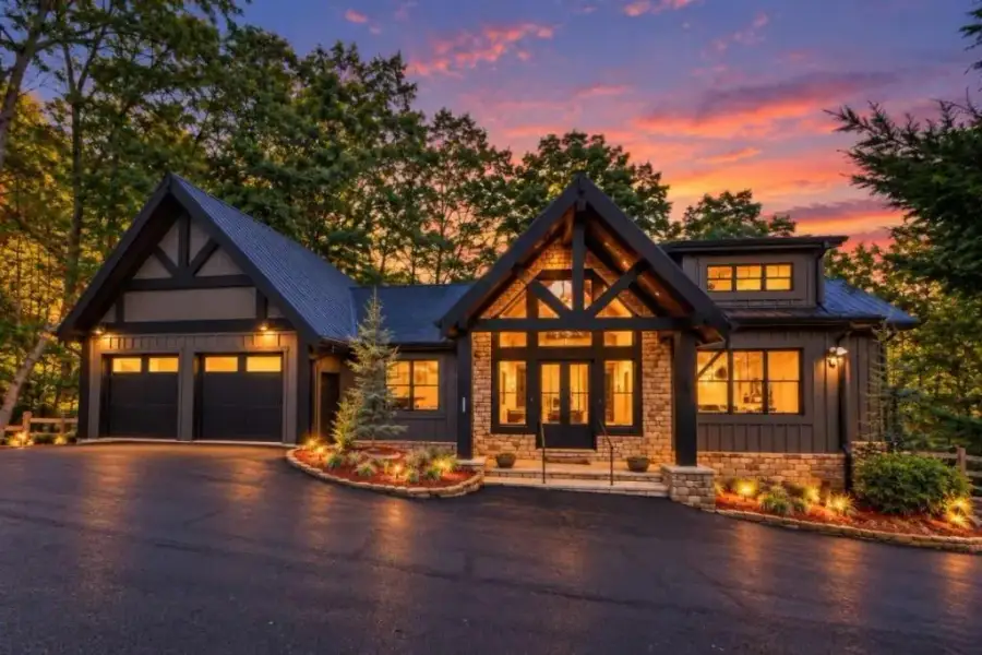 Front exterior of a new home in , Blue Ridge, GA, highlighting curb appeal (Image 29).