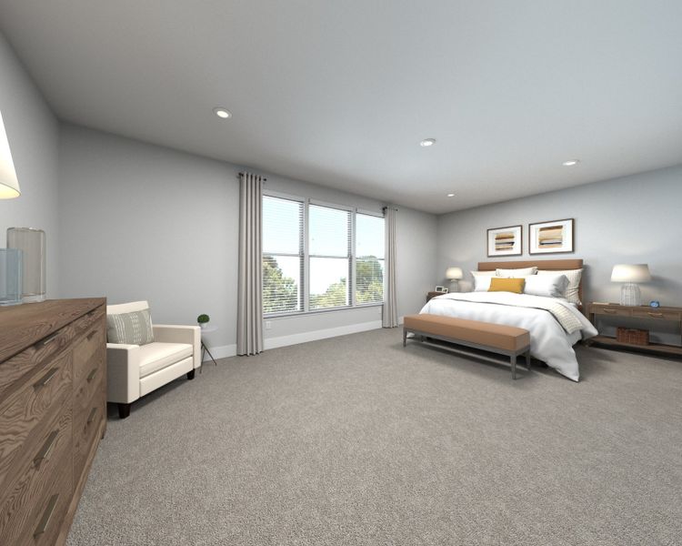 The primary suite offers a private retreat. The primary suite offers a private retreat.