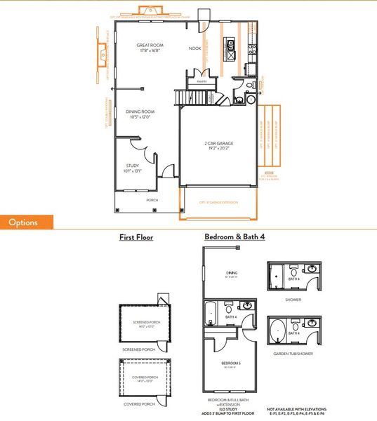 2D floor plan layout for the Huntley by True Homes in Whispering Hills, Locust, NC (Image 2). 2D floor plan layout for the Huntley by True Homes in Whispering Hills, Locust, NC (Image 2).