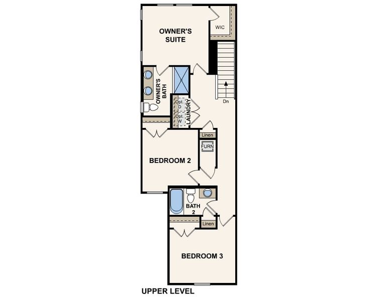2D floor plan layout of this home in The Villas at Bishop Oaks, Jacksonville, FL (Image 3).