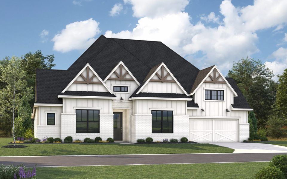 Representative exterior photo of a completed home built from the 6011 by Tradition Homes in Mustang Lakes, McKinney, TX (Image 22).