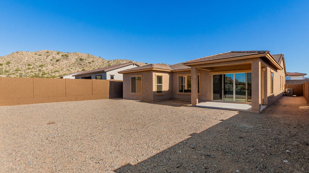 Exterior details and patio area of a home in Hacienda at Estrella, Goodyear (Image 3).